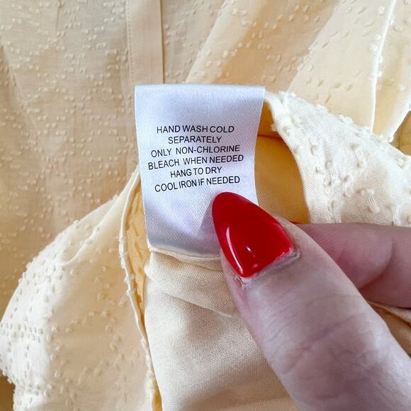 NEW Stitch Fix Daniel Rainn Goldie Blouse Large Butter Yellow Square Neck Blouse - Picture 7 of 7